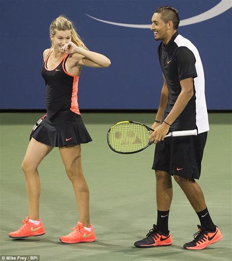 nick kyrgios and eugenie bouchard flirt their way through first round of us open daily mail online