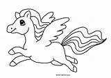 Pegasus Color Coloring Rainbow Draw Non Untuk Mewarnai sketch template