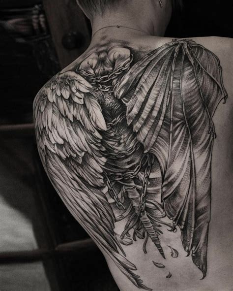 Half Angel Half Devil Wings Tattoo Joanna Harker