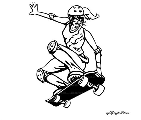 Girl Skateboarding Svg Skater Girl Svg Cut File Cricut Etsy