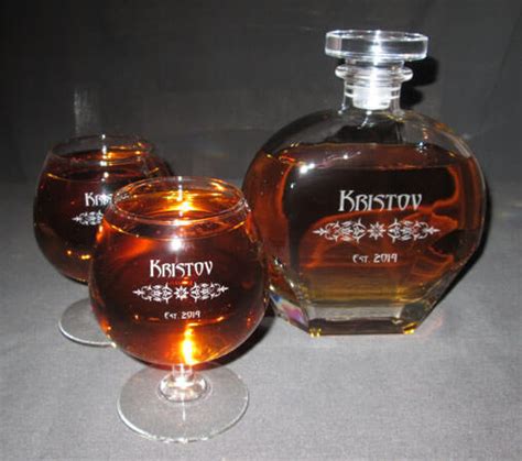 personalized brandy decanter set fantasy glassworks