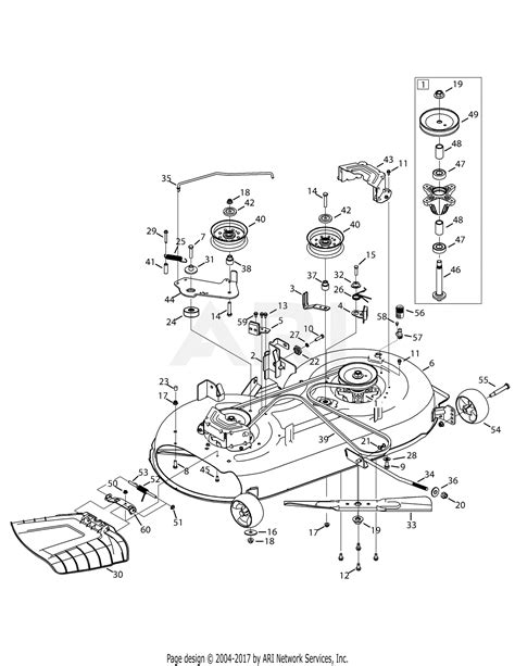 troy bilt aks tb hydro  parts diagram  mower deck
