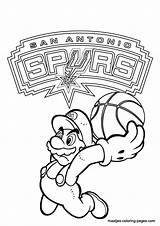Spurs Coloring Nba Pages Antonio San Basketball Logos Mario Team Logo York Printable Teams Football Symbols Sheets Super Knicks Cavs sketch template