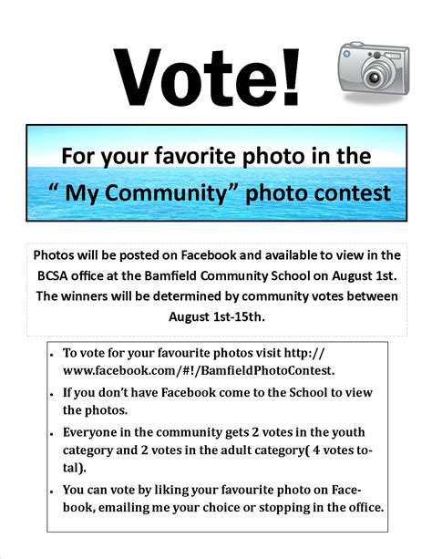 photo contest voting  bamfield community school association