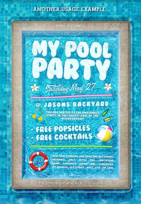 printable winter pool party invitations