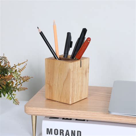 wooden pencil holder  holder  desk stylish organizer etsy