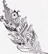 Feather Boho Tattoos Coloring Pages sketch template
