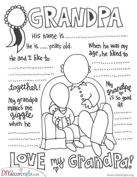 fun facts  grandpa  heartwarming gift fathers day coloring