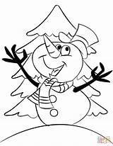 Snowman Coloring Pages Cartoon Printable Blank Supercoloring Getcolorings Color Christmas Drawing Categories sketch template