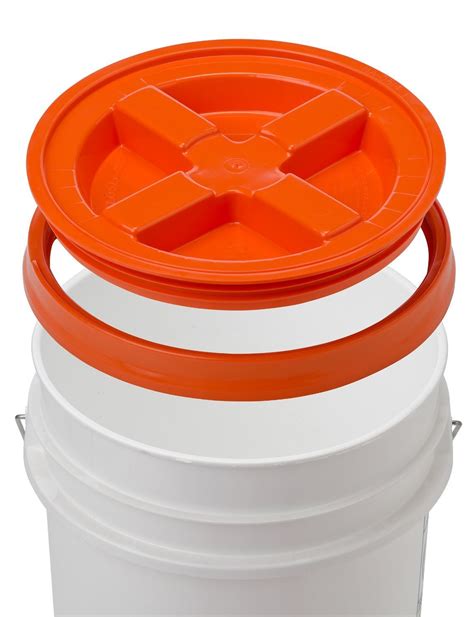 gallon white bucket gamma seal lid food grade plastic pail