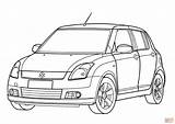 Suzuki Swift Coloring Pages Car Main Drawing Color Printable Toyota Mitsubishi Skip Puzzle sketch template