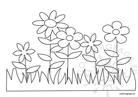 easter spring flowers coloring page