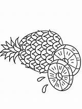 Pages Coloring Pineapple Fruits Recommended sketch template