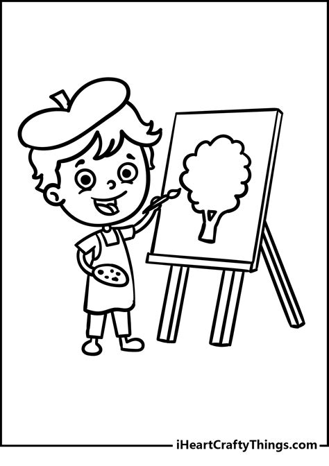 paint brush coloring pages