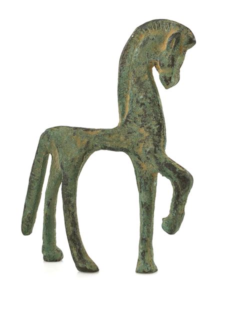 lot vintage bronze etruscan horse sculpture