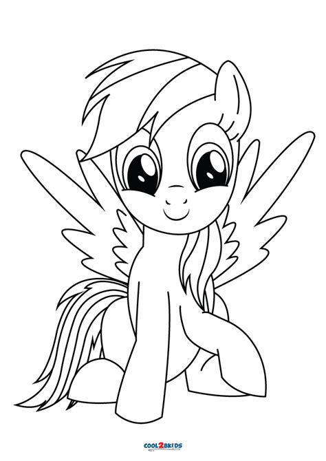 printable rainbow dash coloring pages  kids