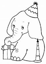 Elephant Coloring Birthday Pages Happy Elephants Animal Fun sketch template