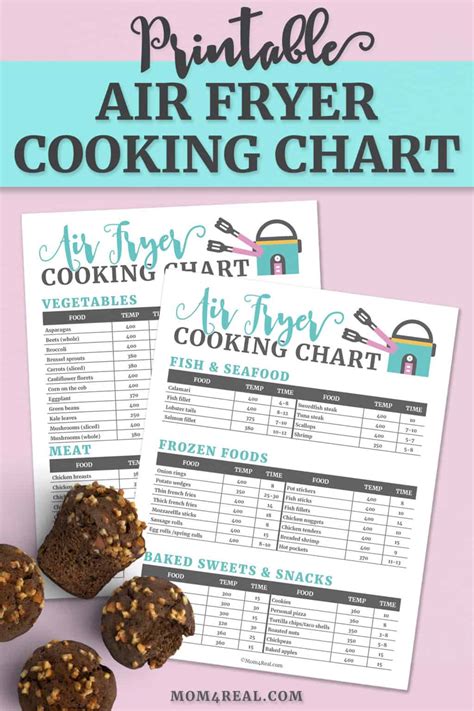 air fryer cooking chart printable printable templates