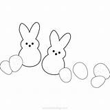 Peeps Bunnies Xcolorings Marshmallow sketch template
