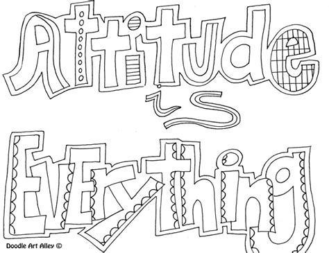 attitude quote coloring pages doodle art alley inspirational quotes