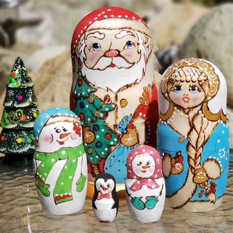 russian christmas nesting dolls matryoshka babushka  sale