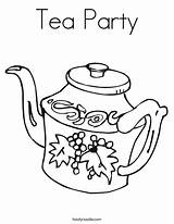 Coloring Tea Party Teapot Print Twisty Noodle Pages Printable Color Worksheet Sheet sketch template