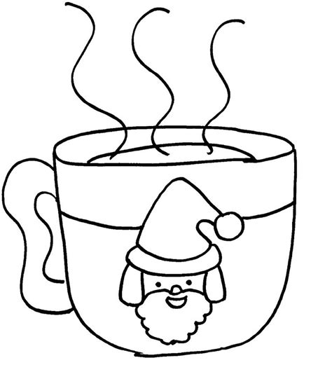 hot cocoa  christmas coloring page hot chocolate mug hot chocolate