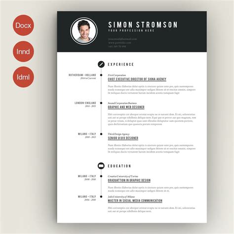resume cover resume templates creative market