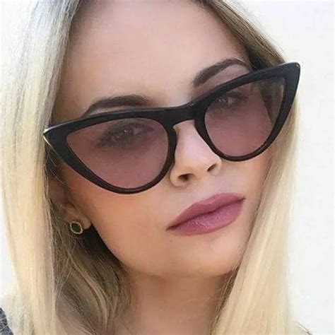 2018 new fashion triangle cat eye sunglasses women famous brand