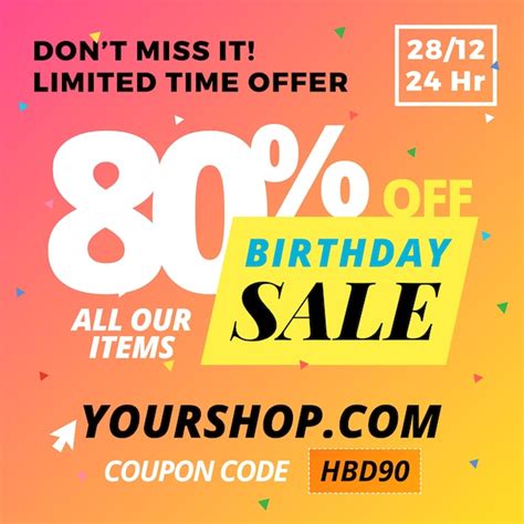 premium vector happy birthday sale banner