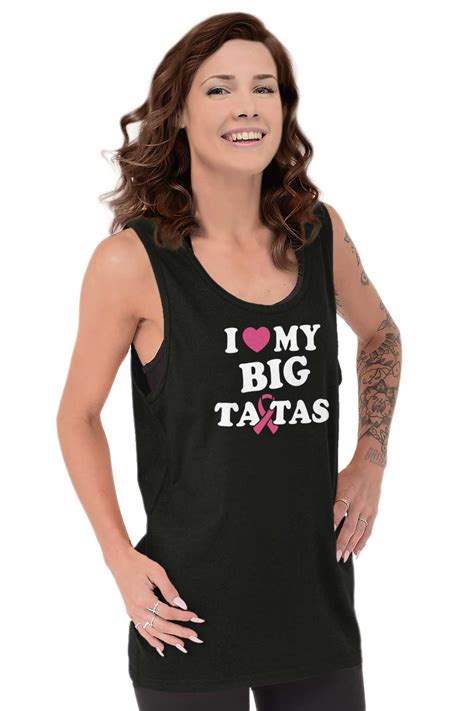 i love my big tatas funny breast cancer t womens tank top sleeveless