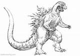 Godzilla Mewarnai Bettercoloring sketch template