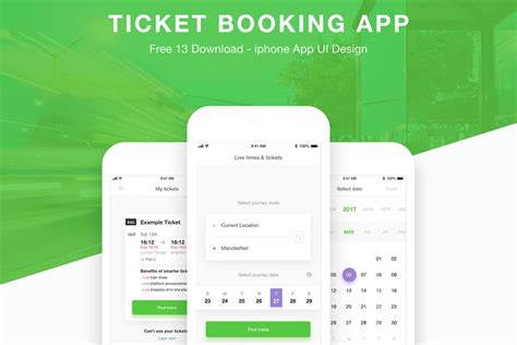 ticket booking app xd templates