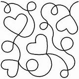 Pantograph Quilting Patterns Printable Motion Intended Hearts Dancing Link Don Click Stencils sketch template