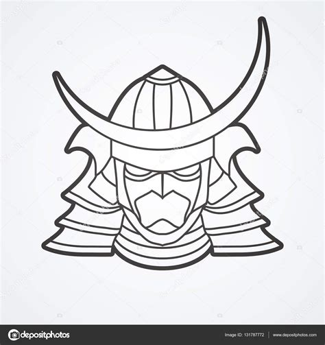 samurai helmet drawing easy images   finder