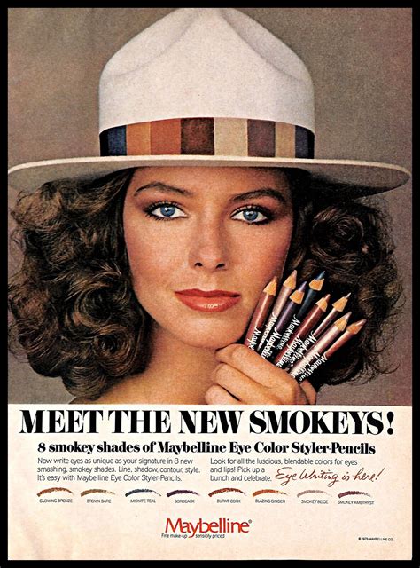 maybelline eye color styler pencils vintage print ad makeup cosmetics  ebay