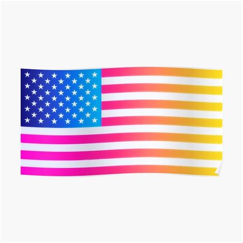 neon american flag wall art redbubble