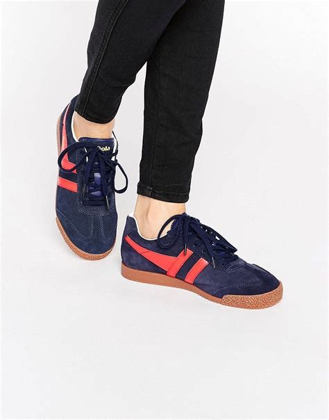 Buy It Now Gola Classic Harrier Trainers In Red And Navy