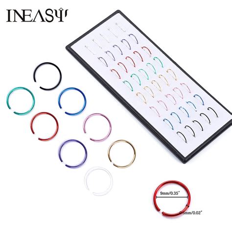 40pcs nose piercing ring fake septum body jewelry stainless steel