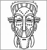 African Mask Masks Coloring Pages Template Color Printable Clipart Gas Templates Crafts Tribal Africa Print Sheets Zulu Getcolorings Popular Draw sketch template
