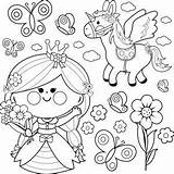 Unicorn Kolorowanki Bajki Księżniczki Zestaw Kwiaty Dziewczynek Butterflies Konie Unicorns Planetadziecka sketch template