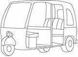Rickshaw Auto Coloring Pages Drawing Kids Clipart Sheets Theft Grand Color Drawings Printable Sketch Clip Print Worksheets India Cars Bestcoloringpages sketch template