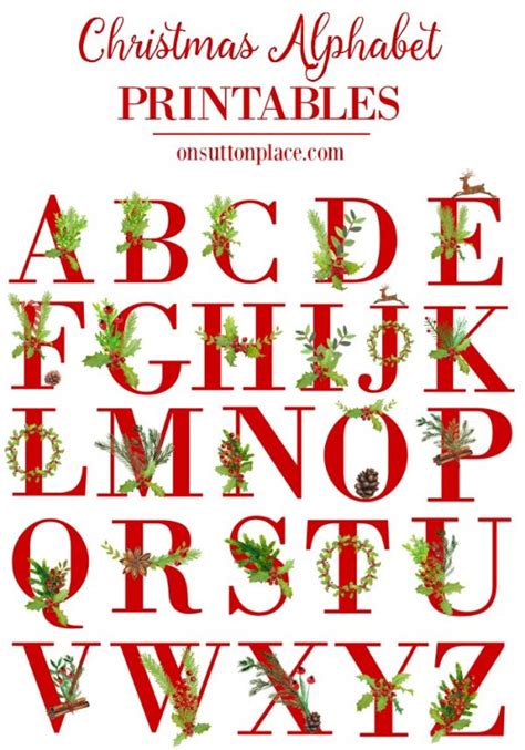 christmas alphabet printables  sutton place