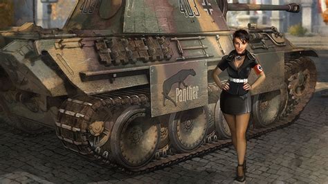 Фотография World Of Tanks Nikita Bolyakov танк молодая женщина