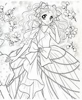 Coloring Pages Cute Japanese Shoujo Anime Sheets Girl sketch template