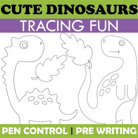 cute dinosaurs tracing shapes prewriting workshe   teachers