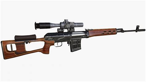 model dragunov sniper rifle svd vr ar  poly cgtrader