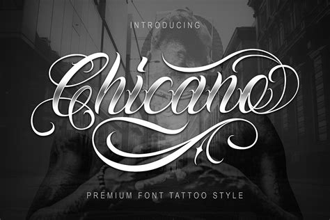 chicano font tattoo style  script font bundles