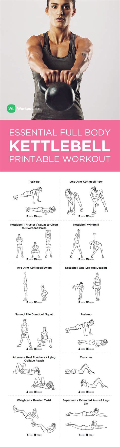 printable workouts kettlebell and full body on pinterest