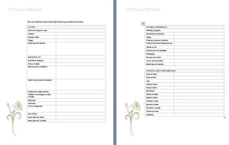 funeral planning checklist checklist pinterest words funeral